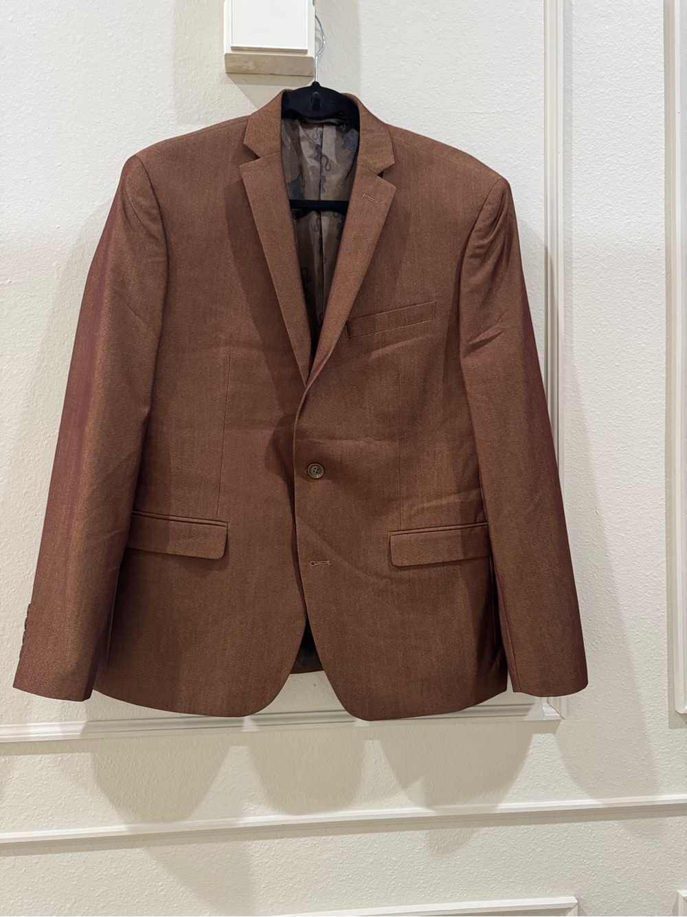 Bar III Blazer Mens 40S/40 Rust metallic Brown Slim Fit Suit Jacket Stretch